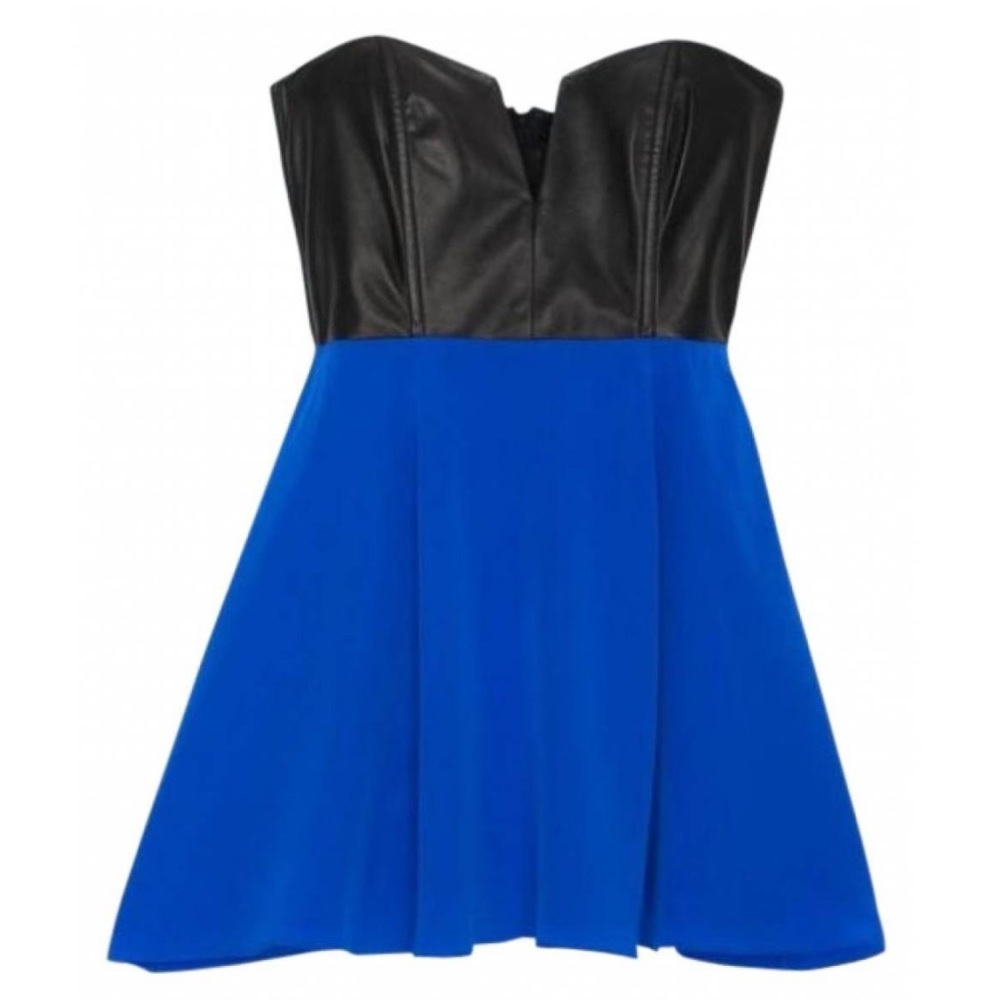 Mason blue/black leather and silk dress size 4
